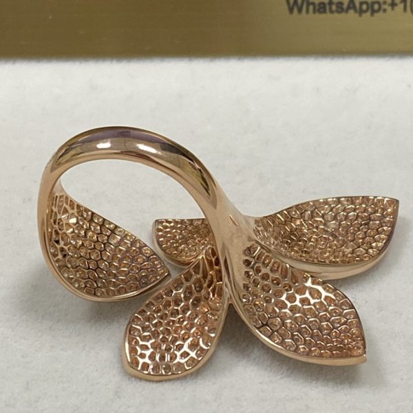 Pasquale Bruni Giardini Segreti Five Leaves Ring 18K Rose Gold Diamonds 15084R-11