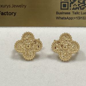 VCA Magic Alhambra Earrings 18K Yellow Gold VCARO1II00