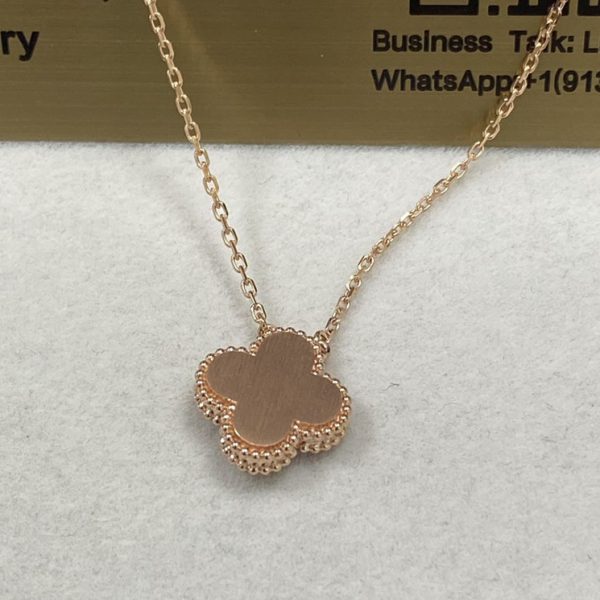 VCA 18K Rose Gold Pink Sevres Porcelain Diamond Holiday Pendant