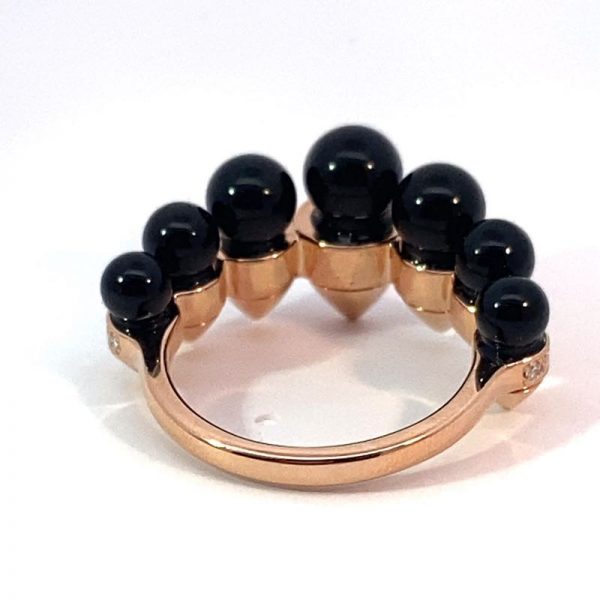 Clash De Cartier 18K Rose Gold Ring Large Model Onyx Diamonds N4793900