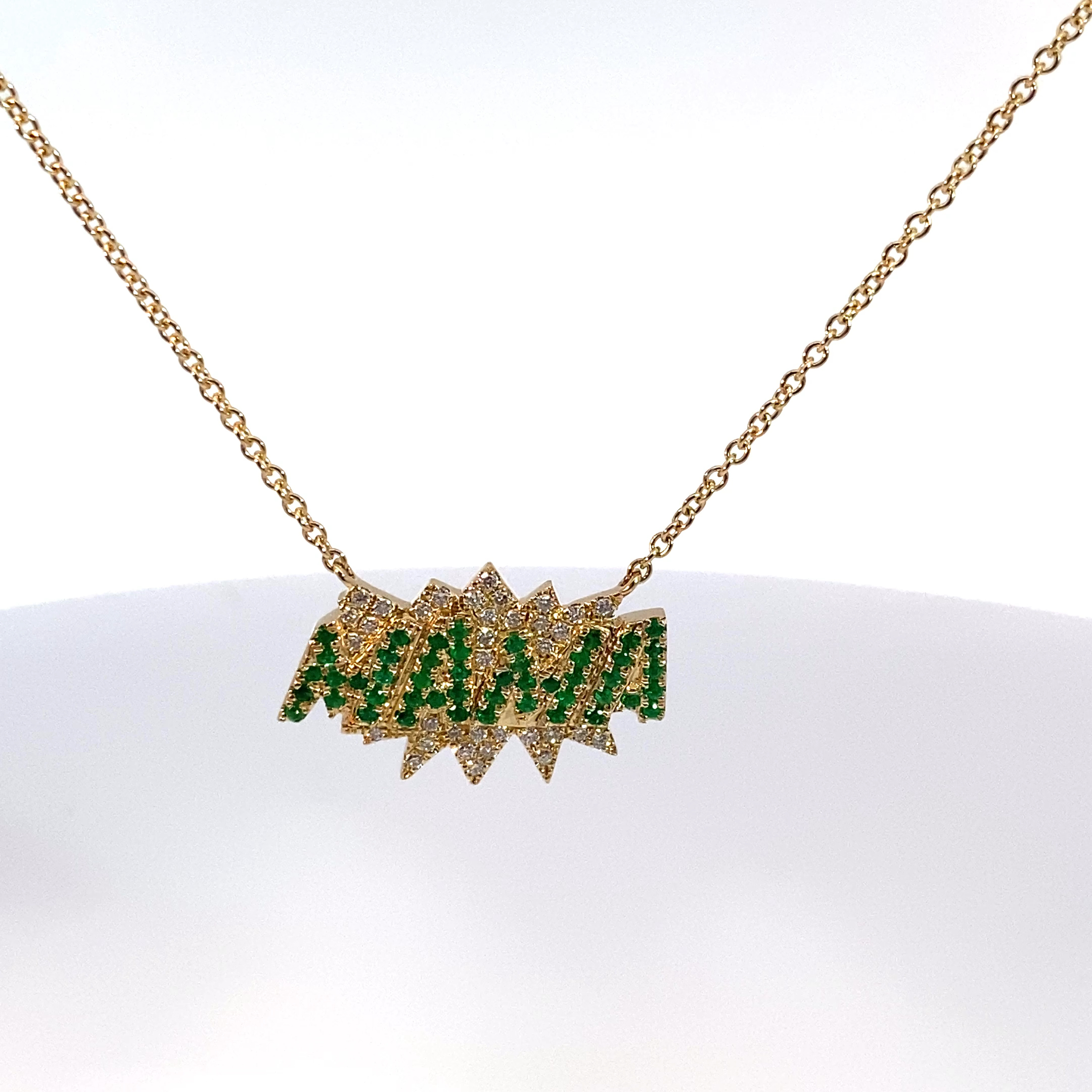 Goldluxurys Custom 18K Solid Gold Name Pendant Paved Diamonds Women Girl Necklace