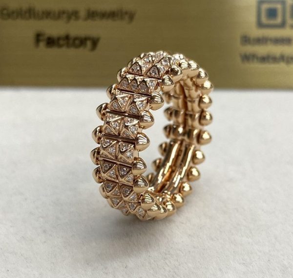 Clash De Cartier Double Row Model 18K Rose Gold Diamond Ring