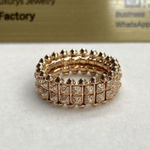 Clash De Cartier Double Row Model 18K Rose Gold Diamond Ring