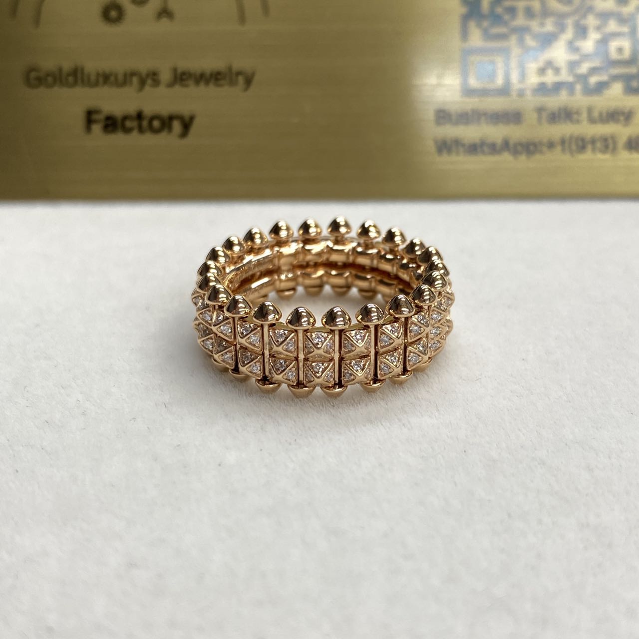 Clash De Cartier Double Row Model 18K Rose Gold Diamond Ring